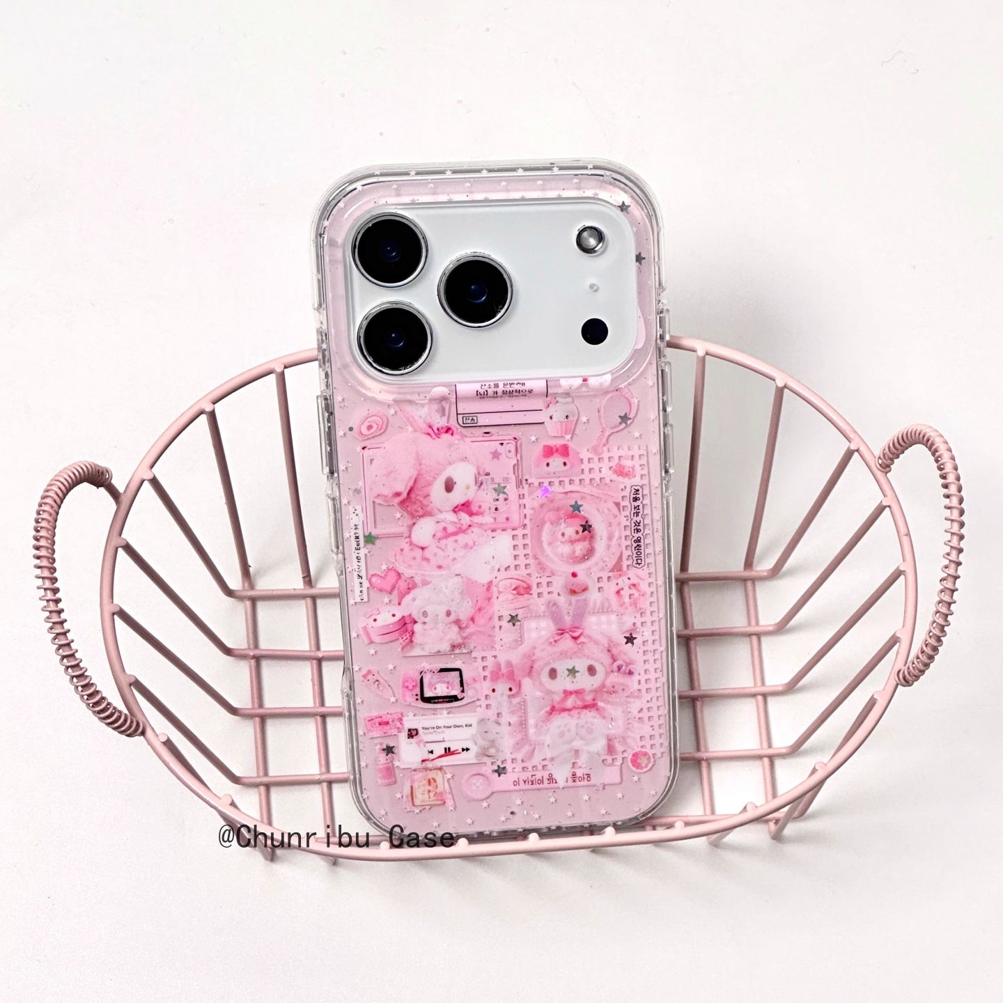 美乐蒂音乐播放器古早细闪粉嫩适用苹果17/16promax手机壳15/14