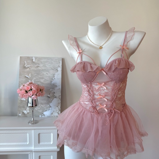 心礼魔法派 法式轻奢网纱蕾丝显瘦仙女吊带睡裙