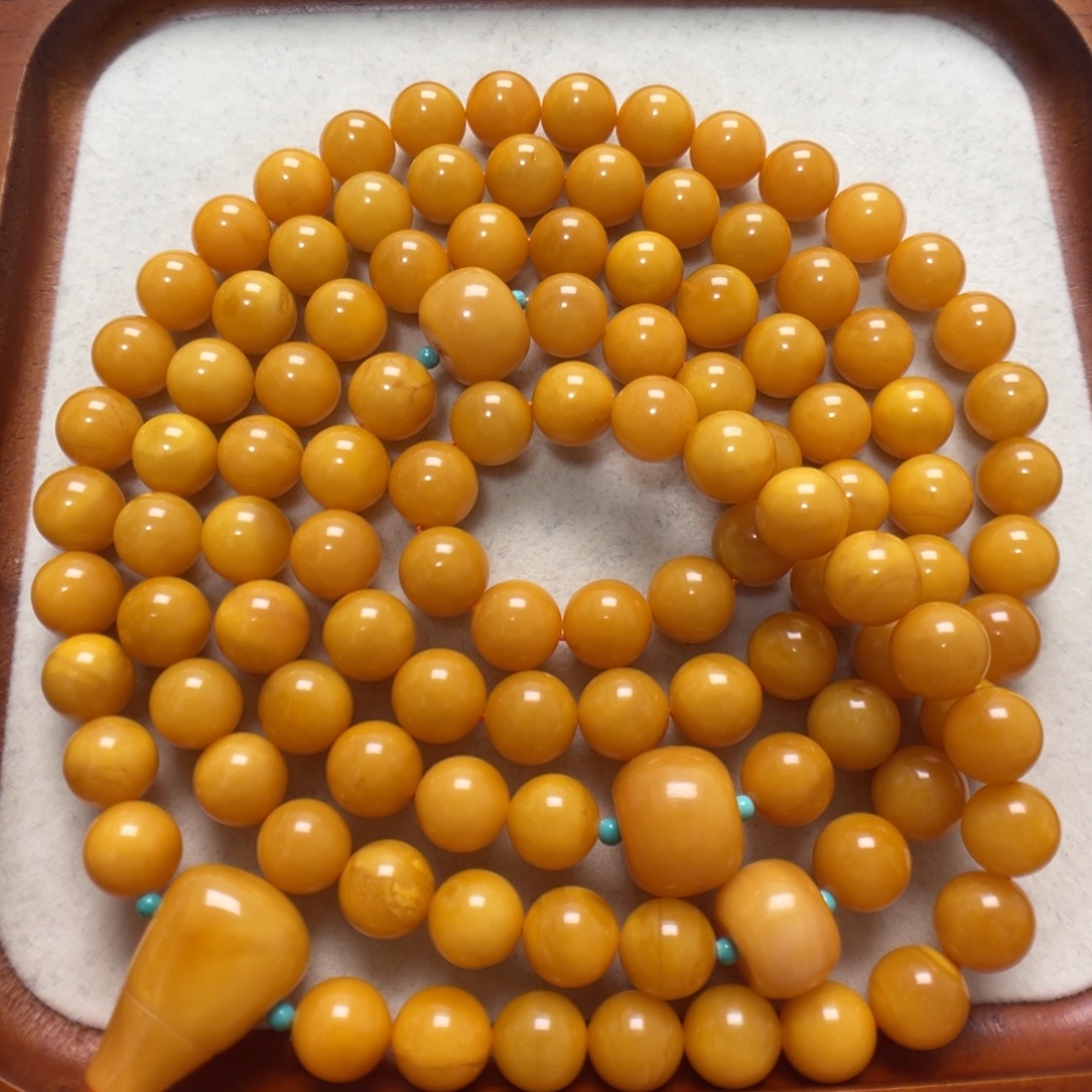 蜜蜡未镶嵌项链108