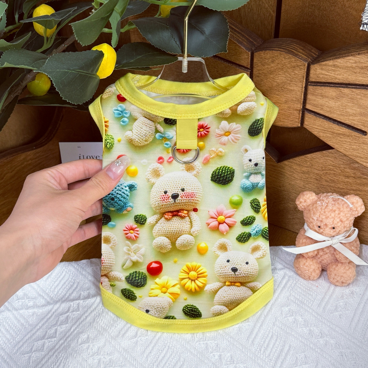 宠物狗狗猫咪春夏3D印花冰丝防掉毛背心衣服柯基比熊小中大型犬