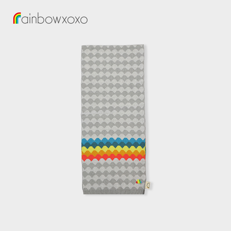 rainbowxoxo秋冬新品经典针织常规款条纹围巾包被REGGIE W-K3013