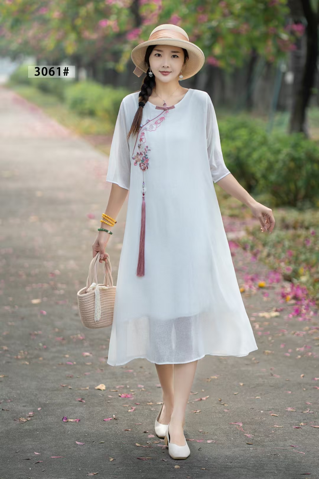 唐汉布依新款女装大衫裙子夏季流苏挂件H