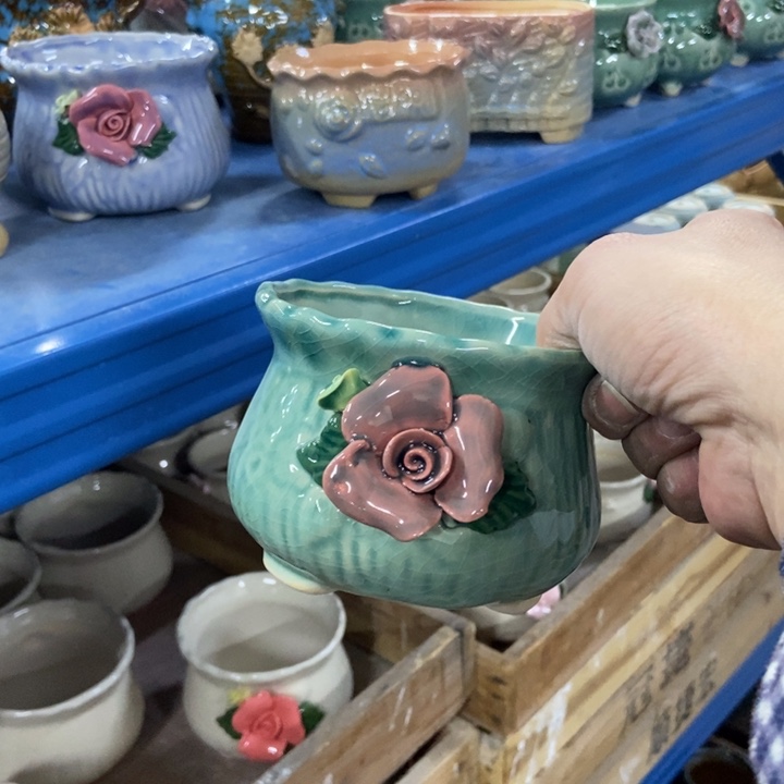 陶瓷花盆单场满9.9发10.5*8