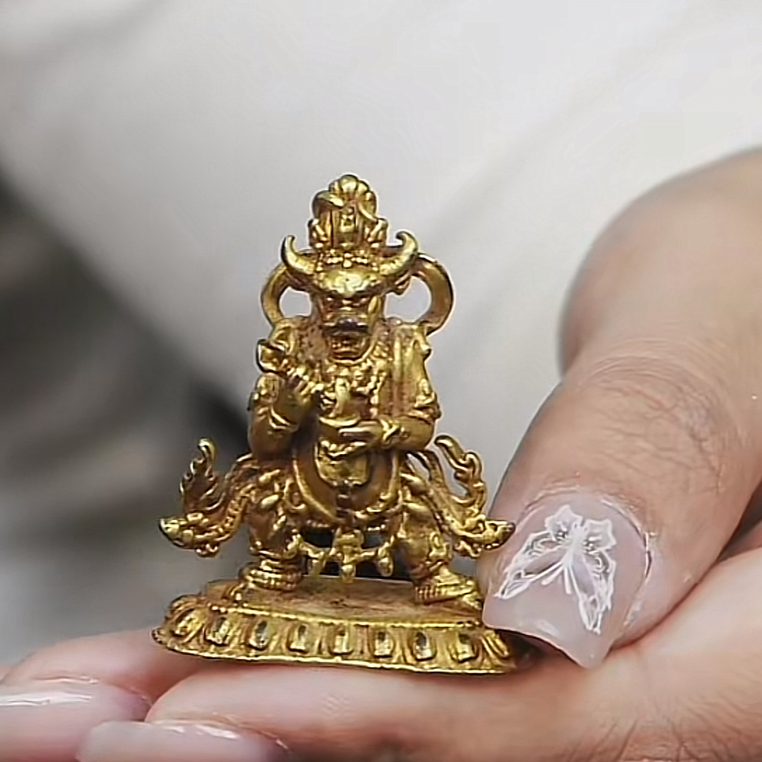 文山居A铜鎏金随身佛84638