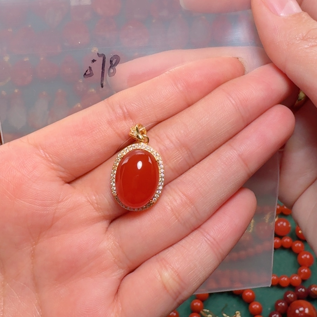 南红玛瑙南红银S925镶嵌