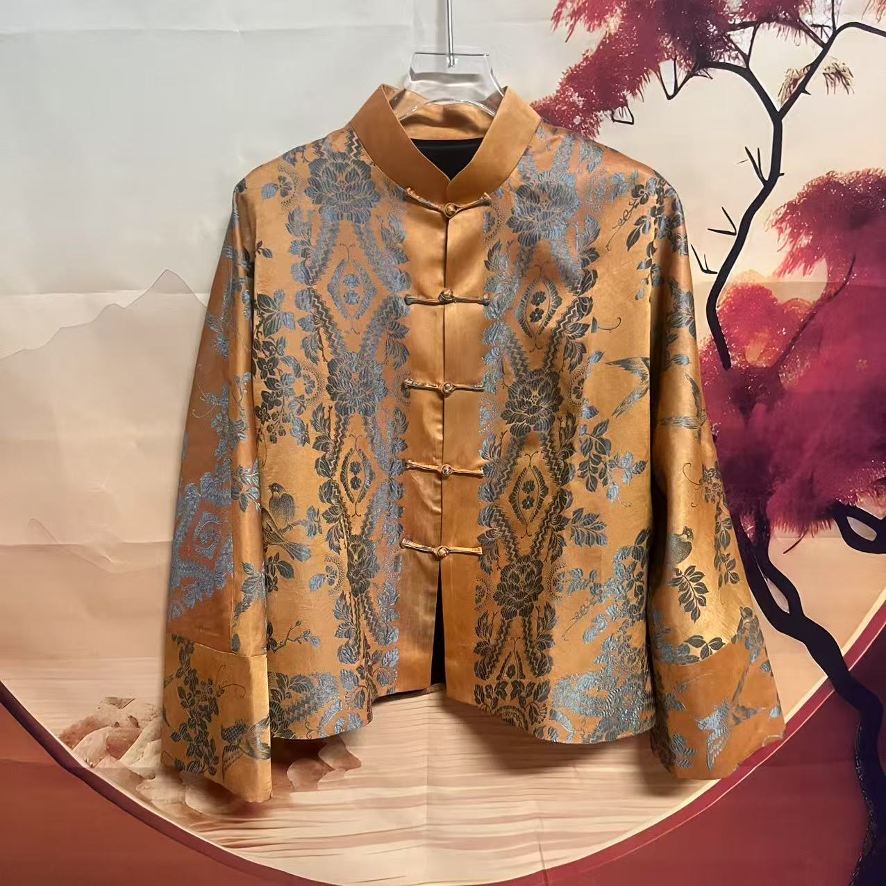 【精工对襟中开姐姐服】手工盘扣中开（老软缎有岁月痕迹介意勿拍）