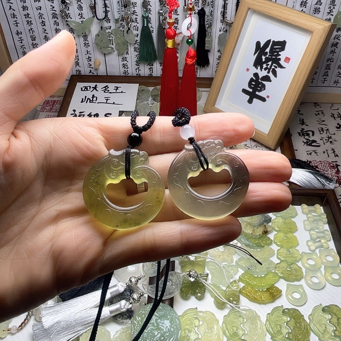 岫玉未镶嵌岫玉龙扣吊坠福利