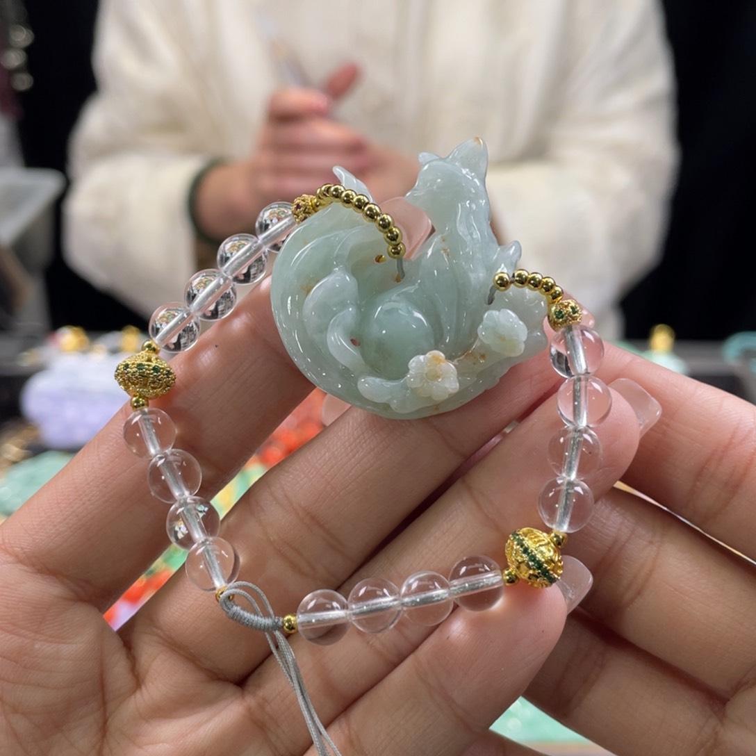 翡翠手链未镶嵌代编织