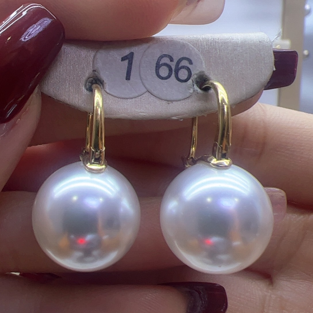 淡水珍珠耳饰18K金镶嵌