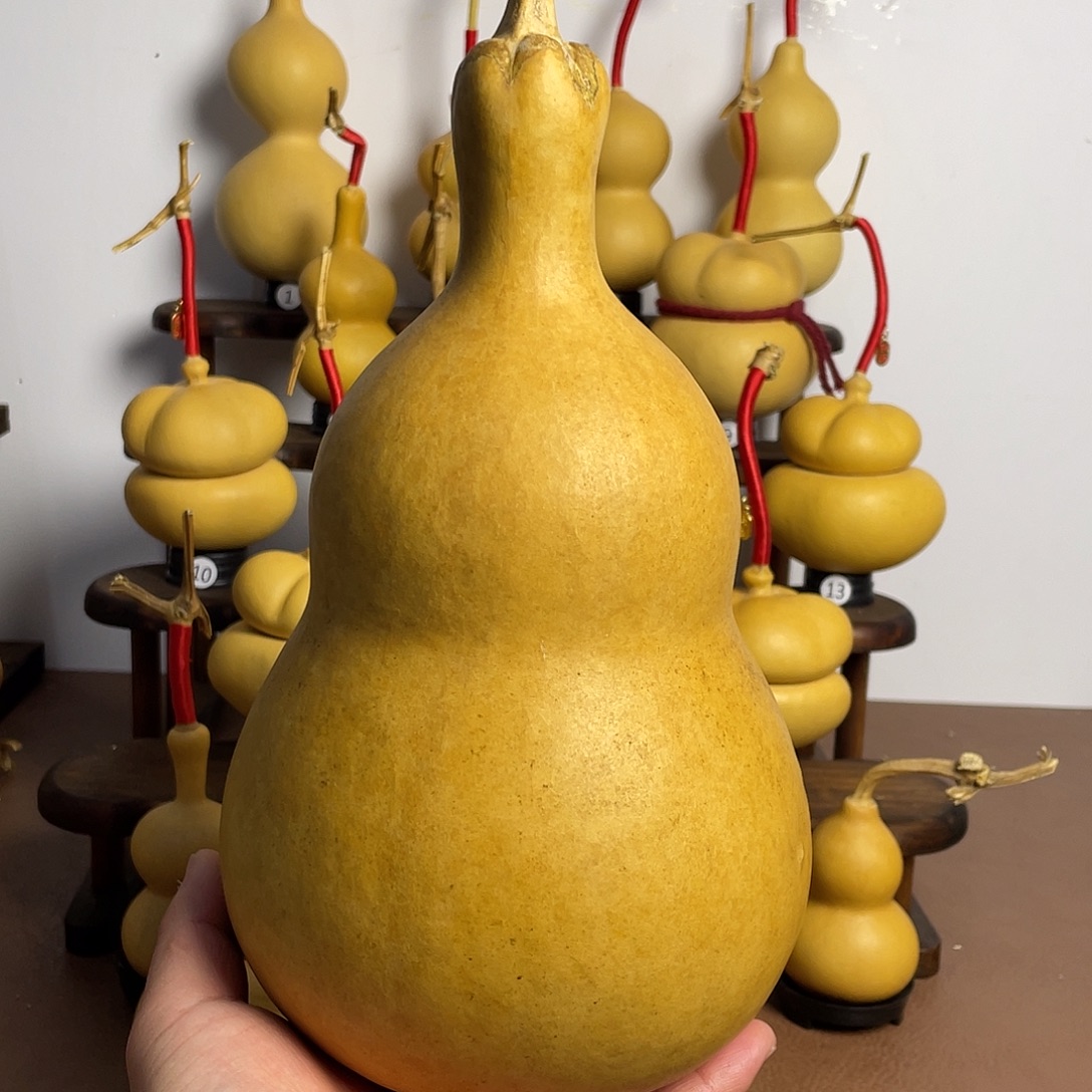莲花头摆件葫芦天然