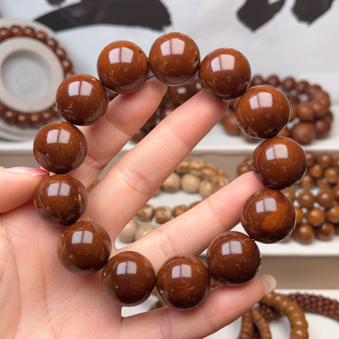 紫金鼠手串19光珠微瑕练手款