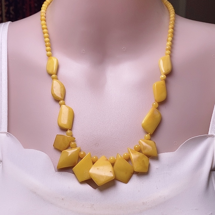 琥珀颈饰未镶嵌项链