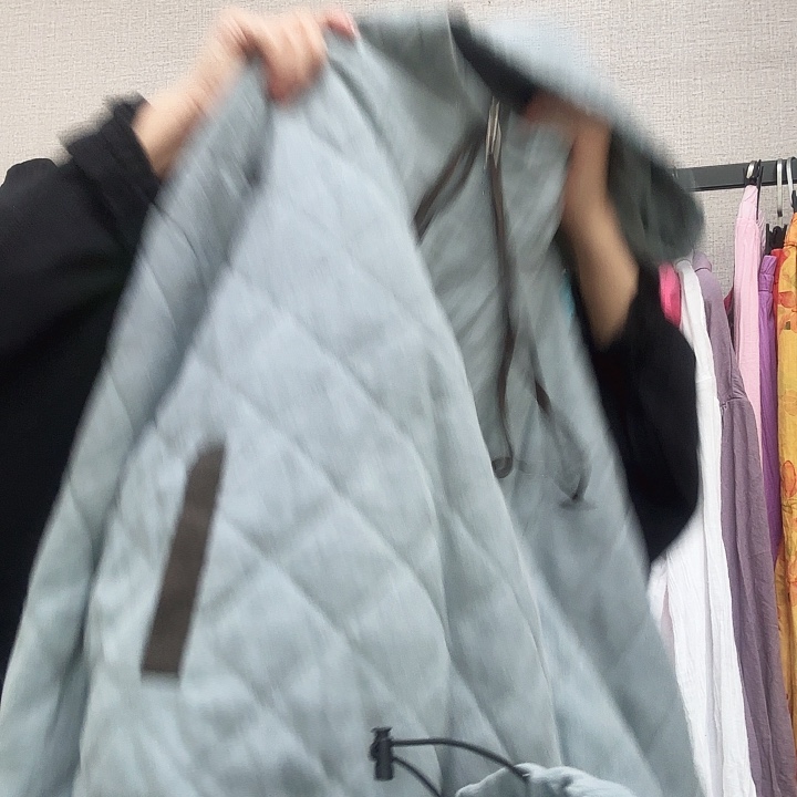 旭***日蓝色亚麻棉服棉裤套装瑕疵不退换