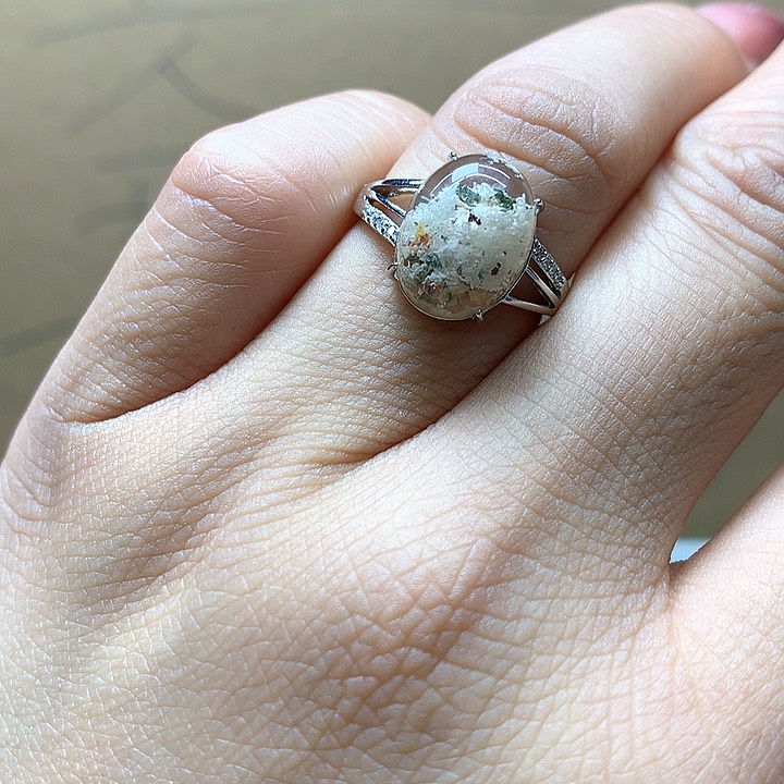 水晶水晶戒指银S925镶嵌