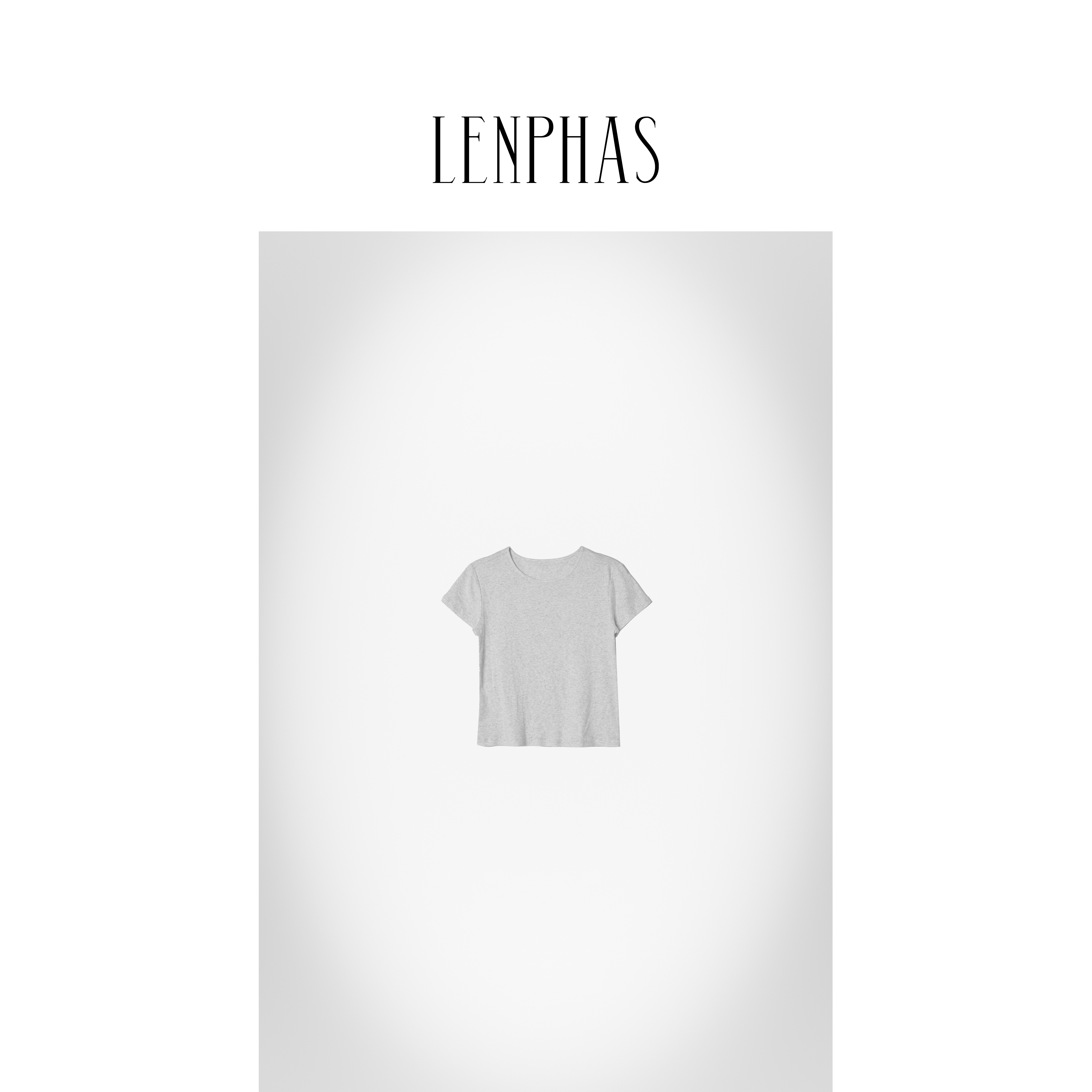 【LENPHAS】浅花灰圆领短袖T恤