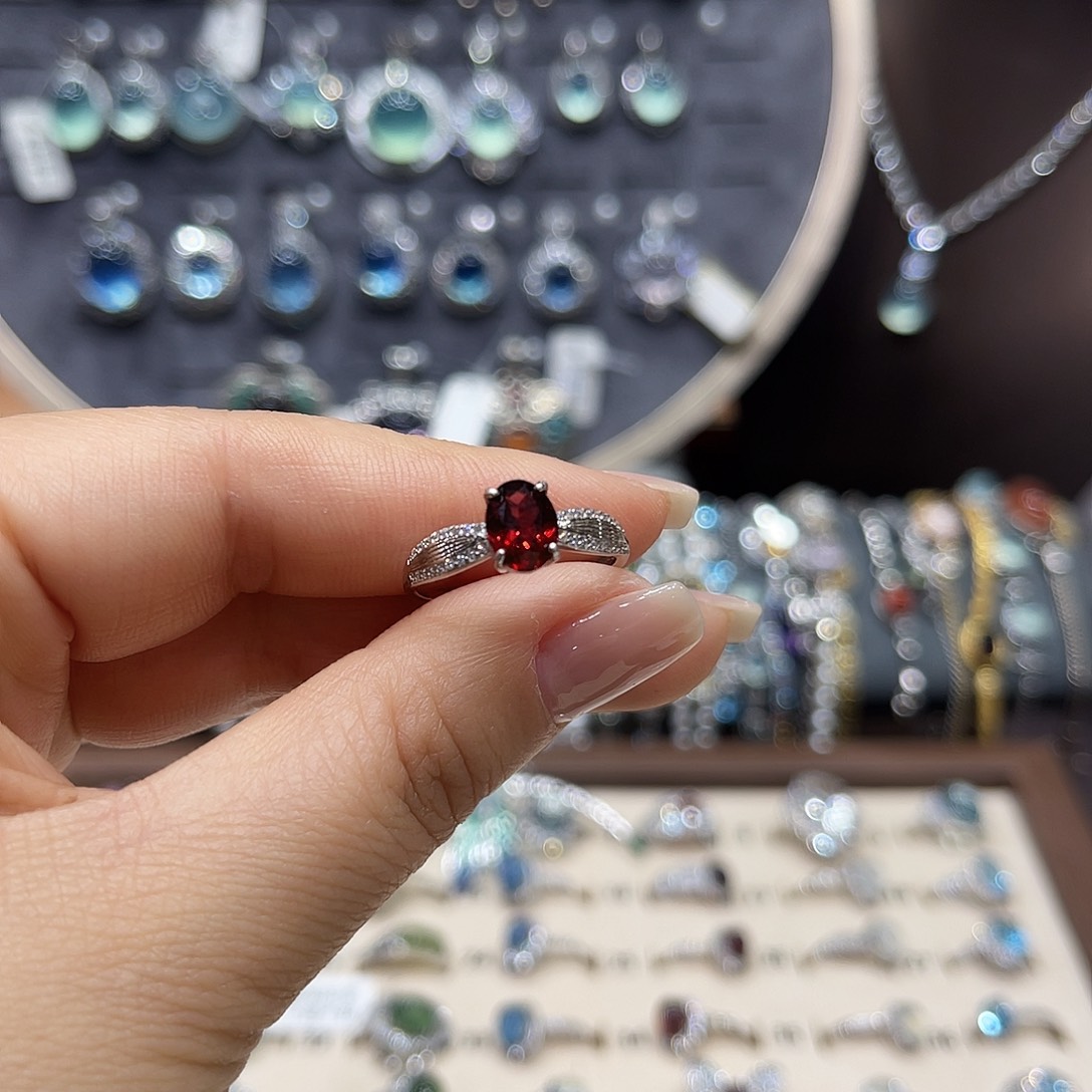 戒指银S925镶嵌黄晶