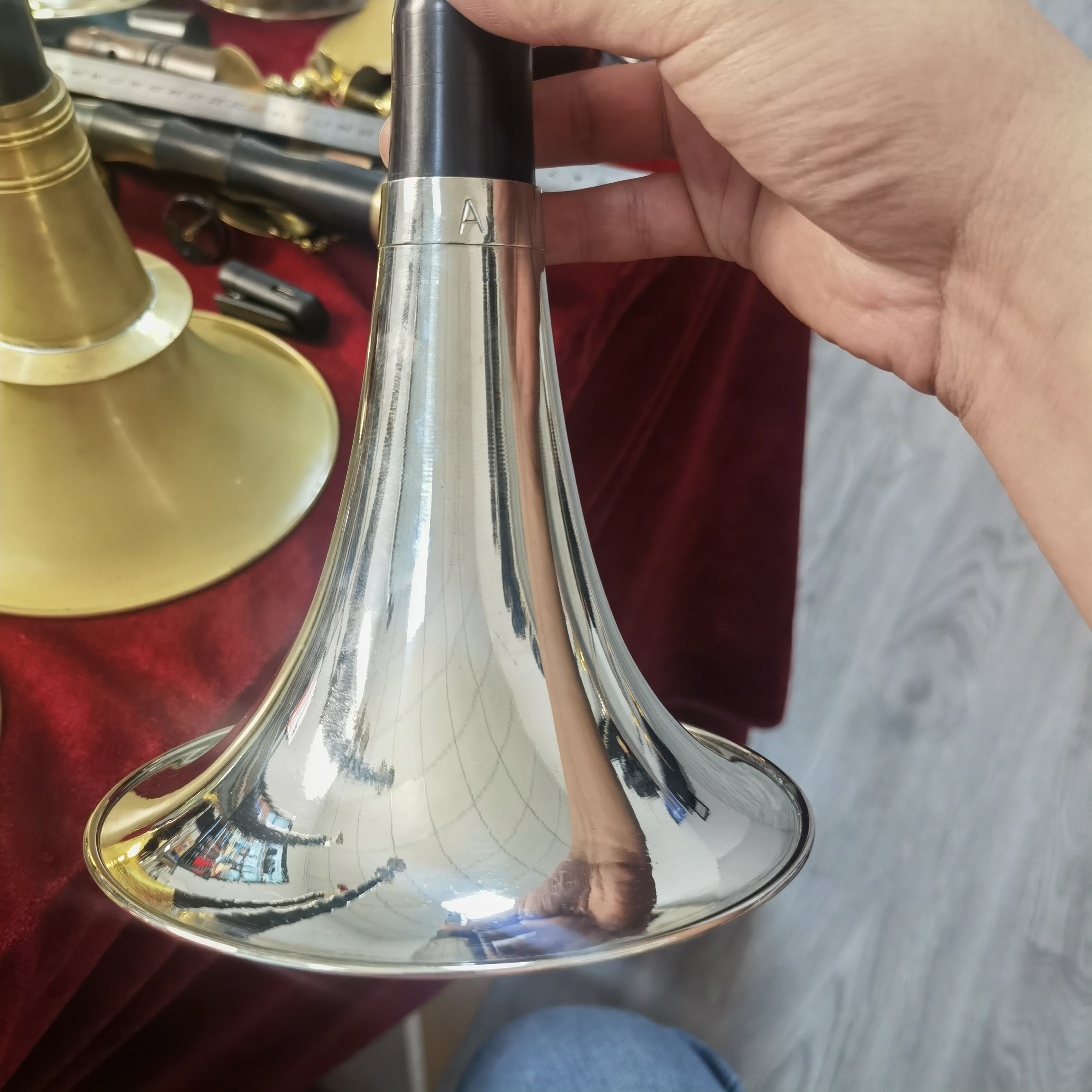 A调电镀白色唢呐碗   黄铜唢呐碗