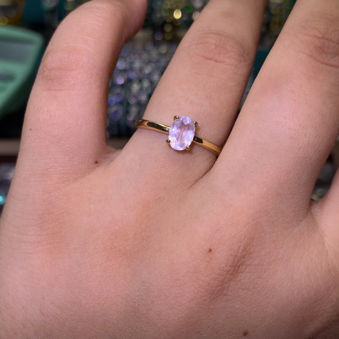 芙蓉石戒指银S925镶嵌