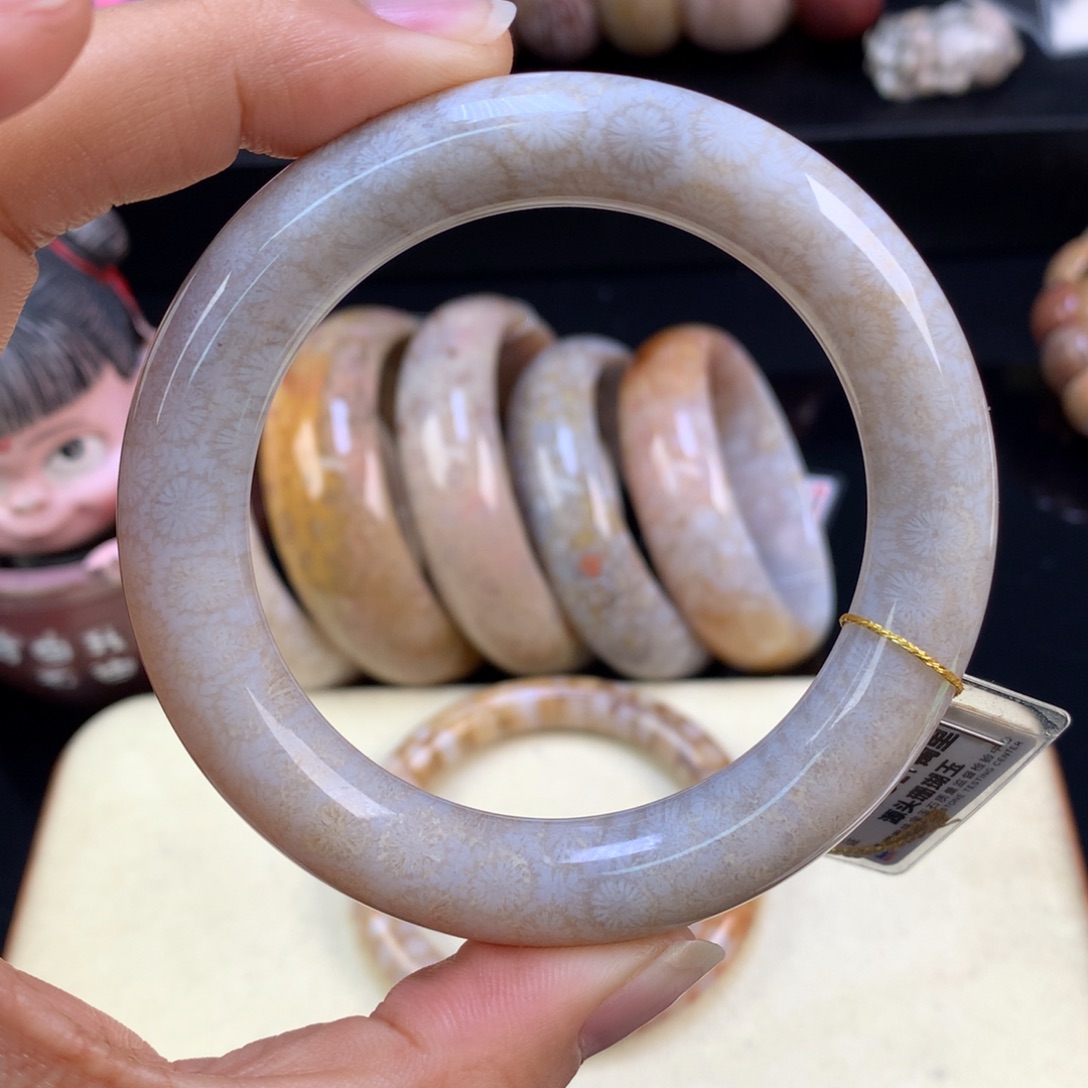 硅化珊瑚（珊瑚玉）未镶嵌颈饰五折雏菊52.7圈（36号）