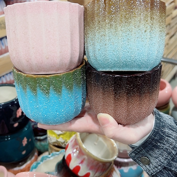 有孔.凑满10元发货多肉陶瓷花盆！