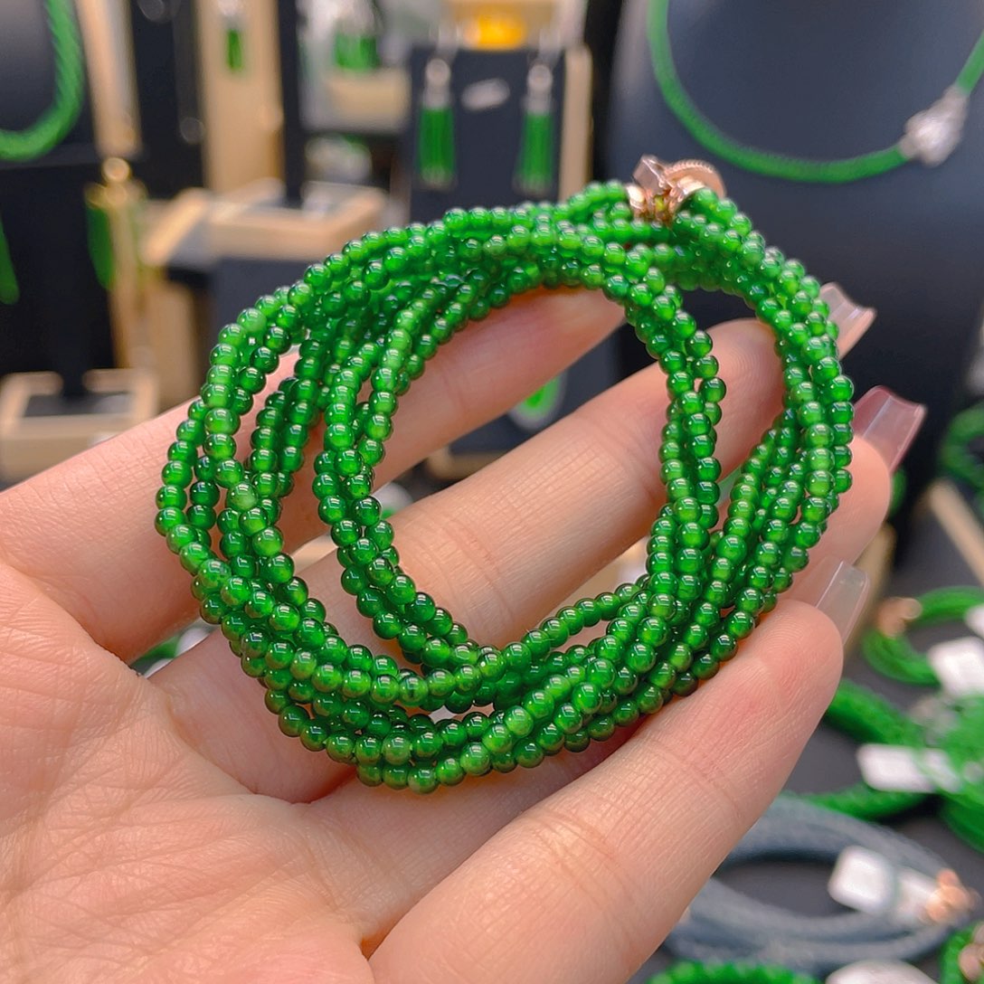 翡翠项链未镶嵌卡2.5长45