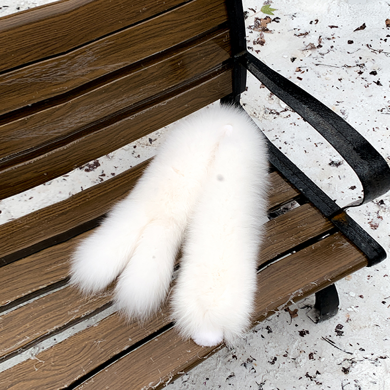 冰冰来了【兔耳款】百搭高级狐狸毛皮草围脖磁吸扣少女感围巾27422