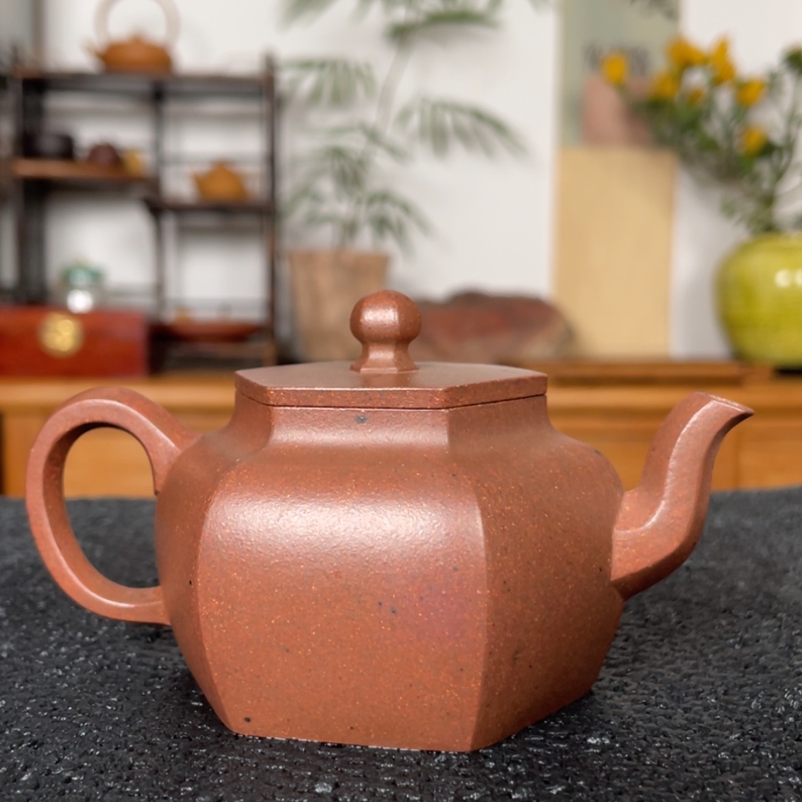 【闪购商品】茶壶紫砂红**客逸公六方 桃花泥