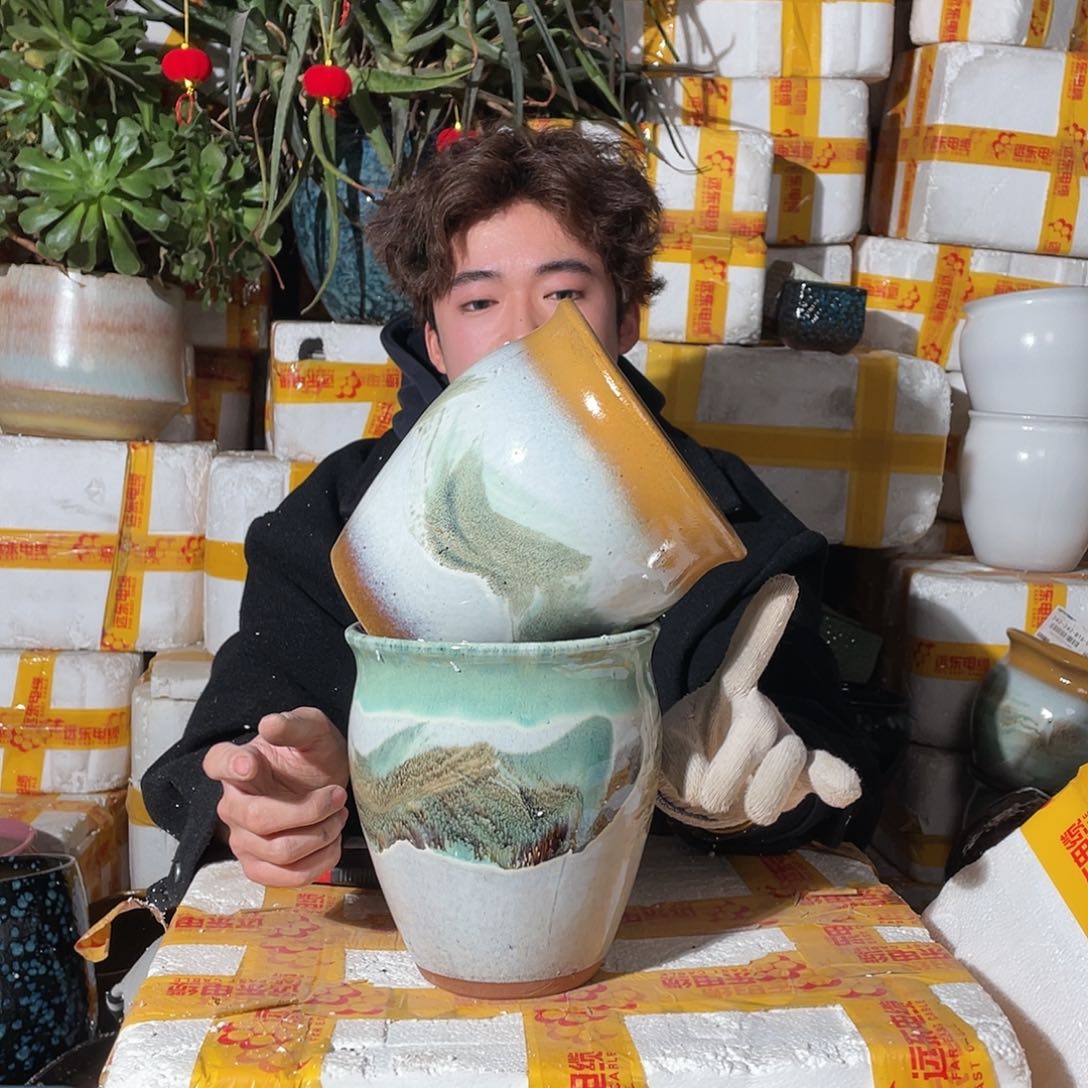 无铅玻璃宜兴紫砂花盆