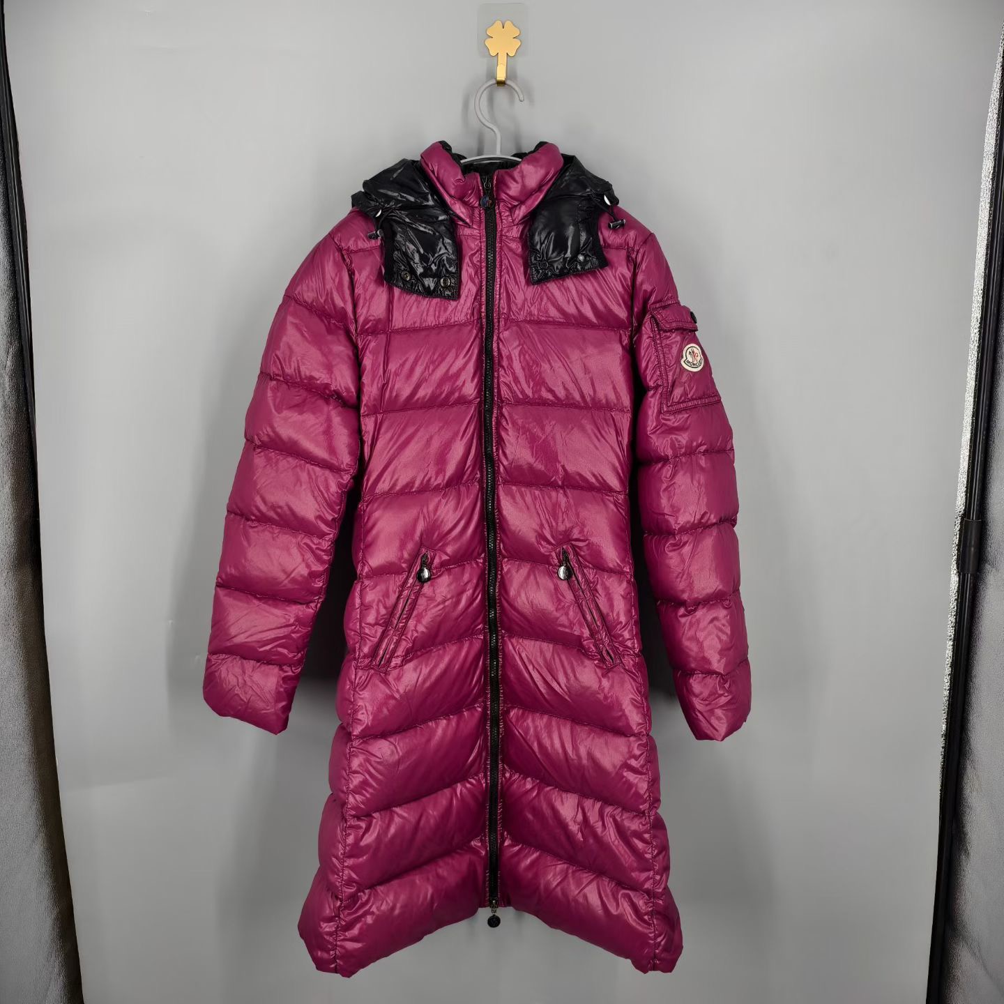 99新 MONCLER 葡萄籽奢潮/紫色连帽羽绒服/1码女装