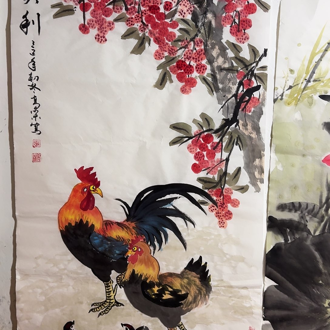 雨****国画大吉大利，手绘写意国画