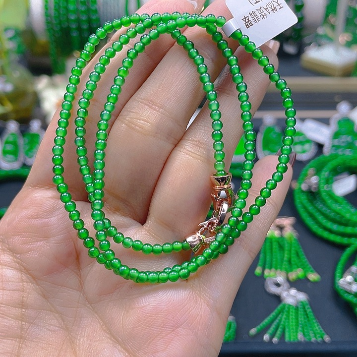 翡翠颈饰未镶嵌圆珠项链3