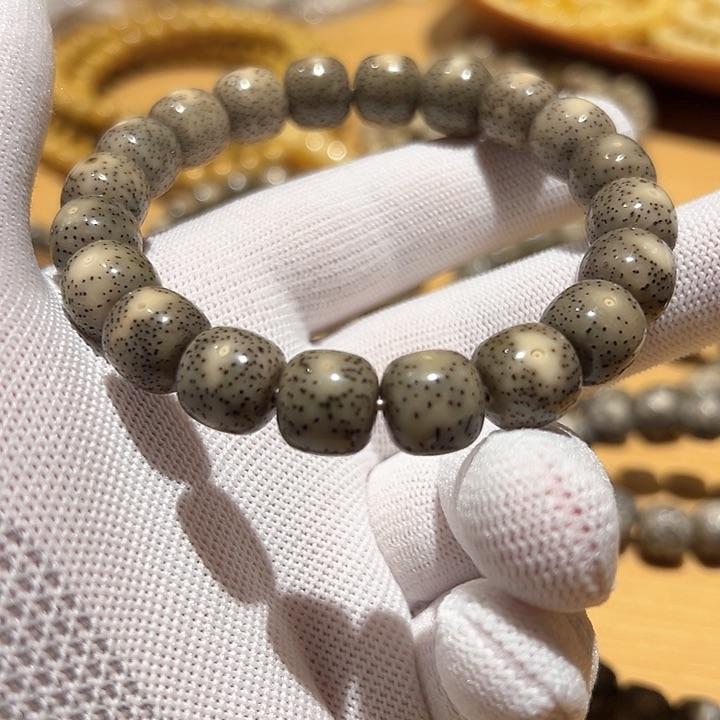 天然星月菩提石玉料12单圈