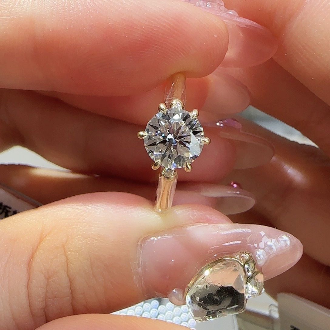 实验室培育钻石18K金镶嵌一卡竹节 11-13