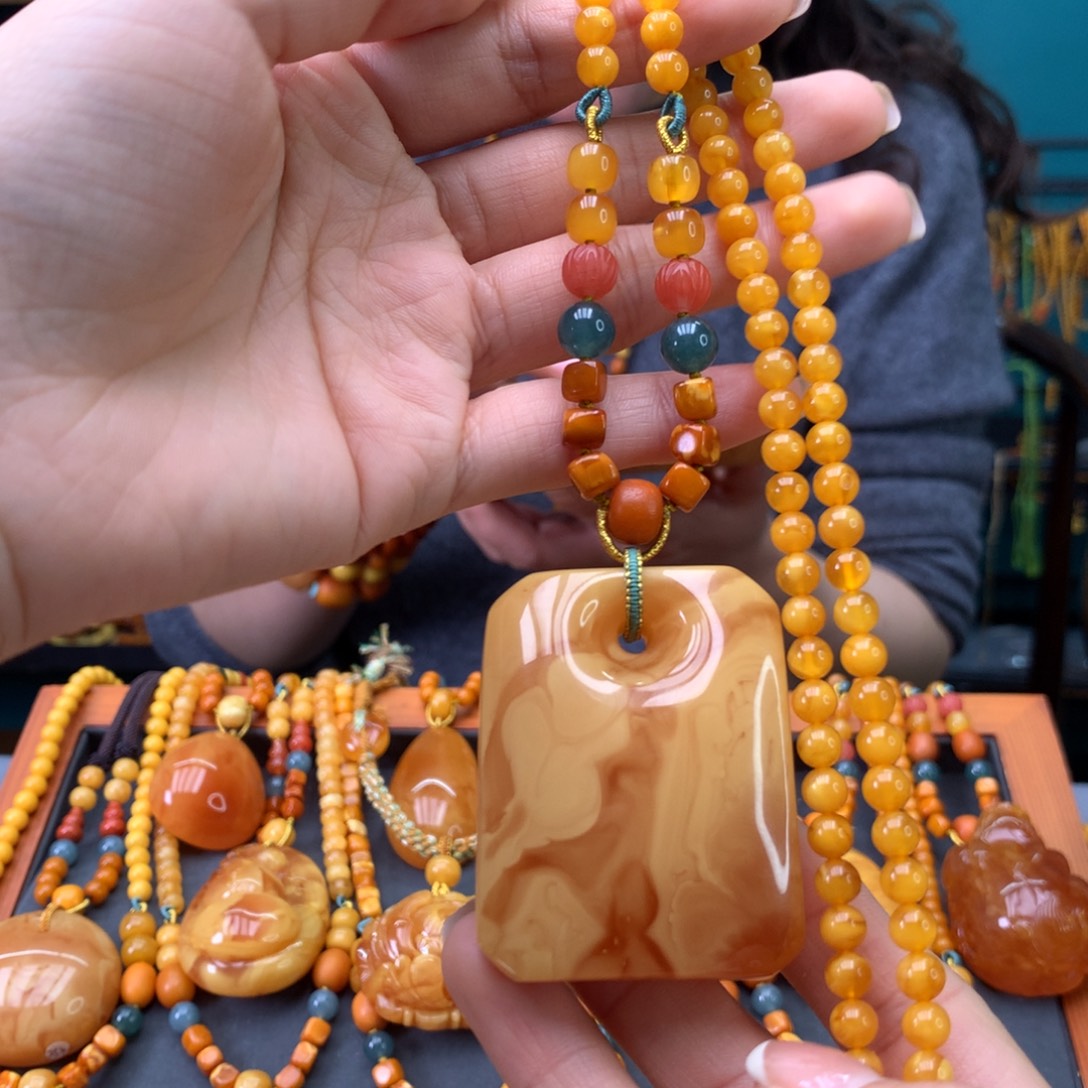 蜜蜡未镶嵌颈饰天然