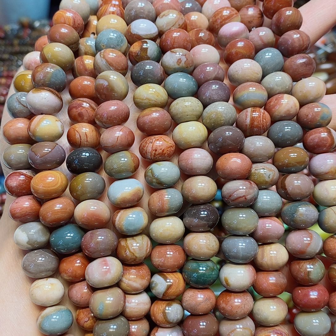 玛瑙/玉髓未镶嵌珠宝半成品天然阿拉善胖算盘一条12mm