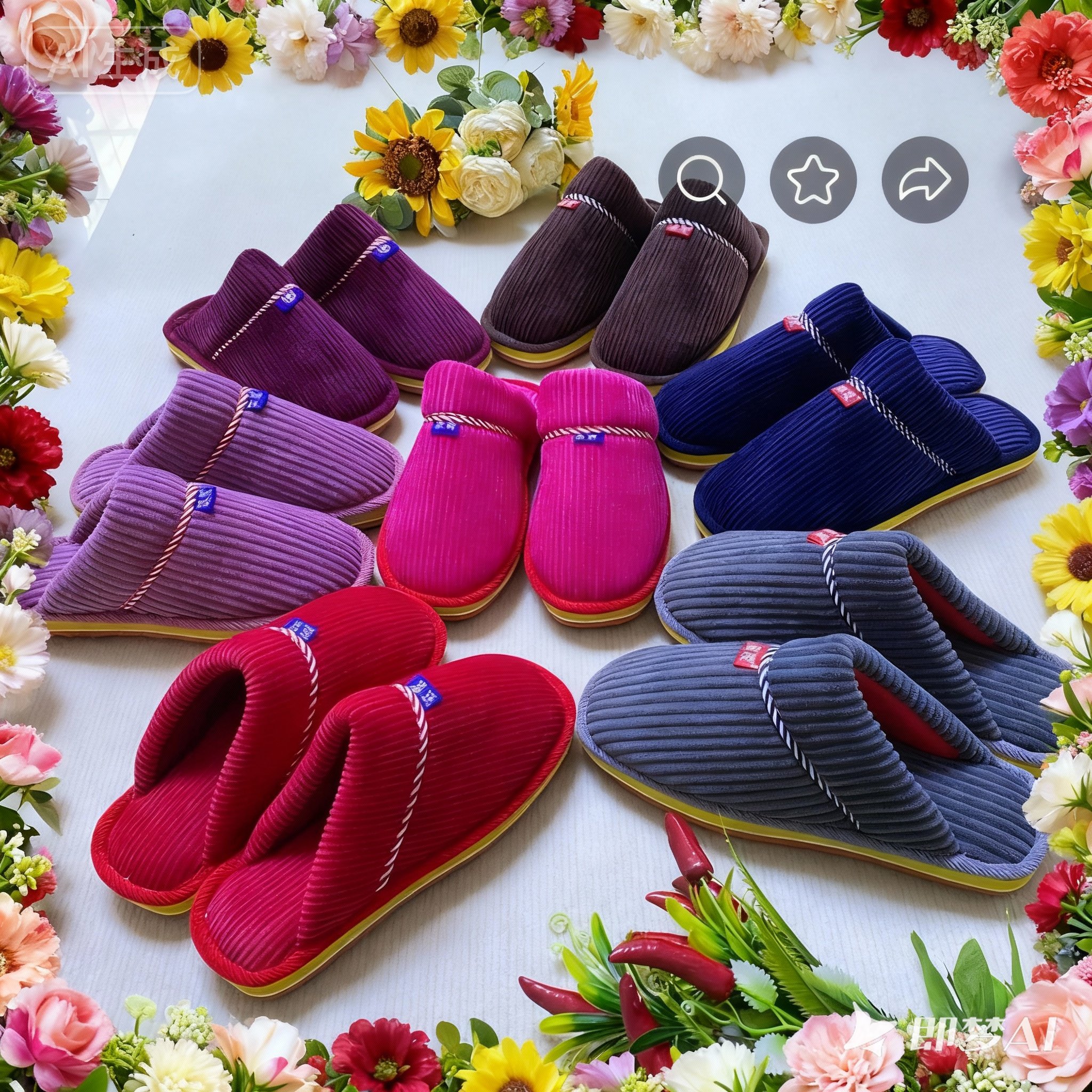 7双加厚法兰绒灯芯绒棉拖鞋冬天手工全套成品居家鞋新款2025