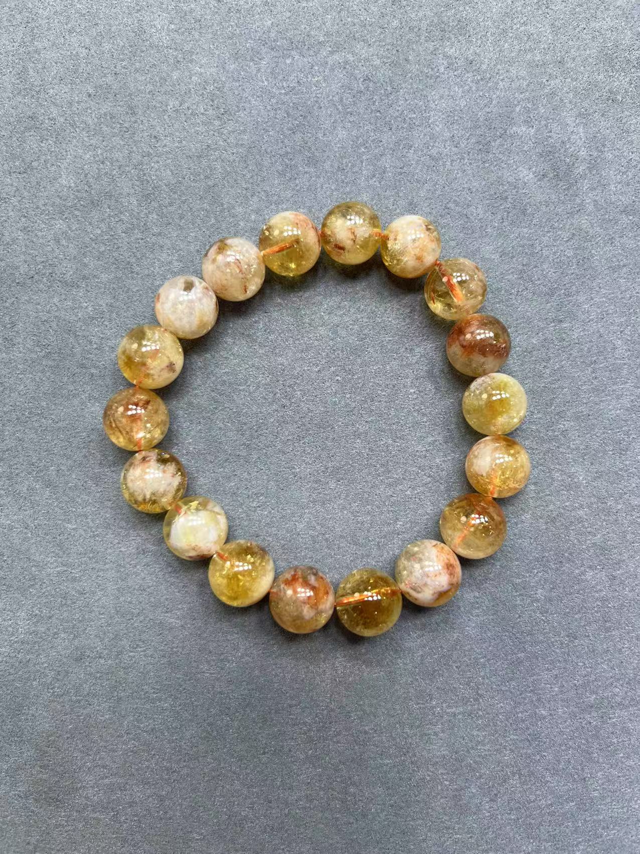 天然黄胶花手串