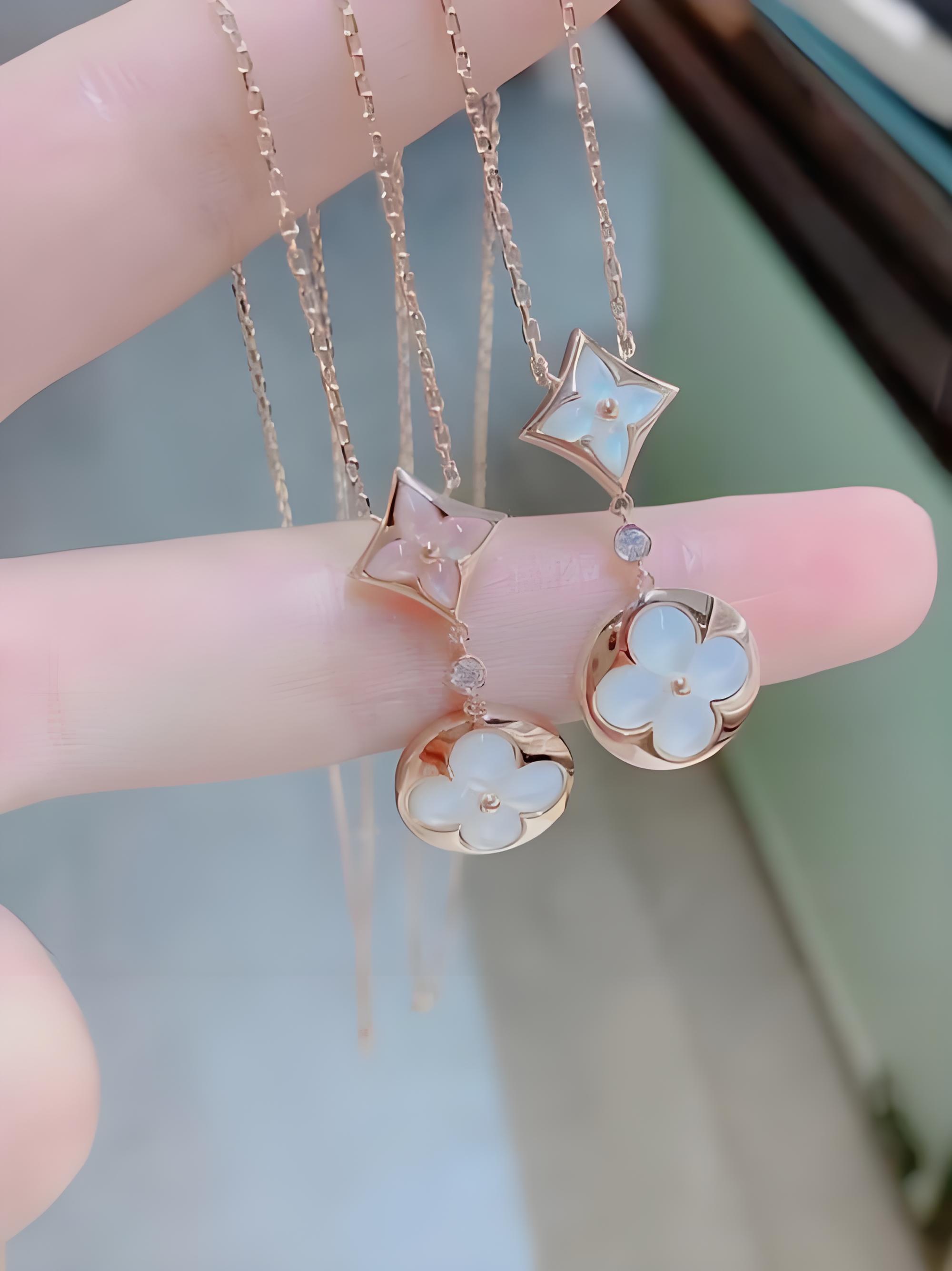 #上免会专享#18K双花项链潮流轻奢时尚au750项链