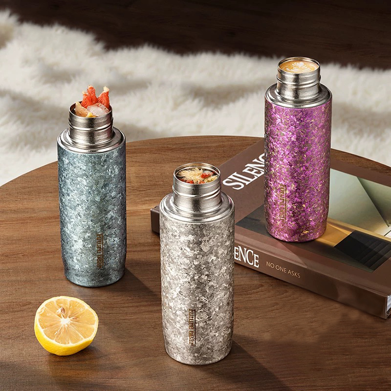 未来熊纯钛保温杯茶水分离杯双层钛水杯闷茶泡茶杯商务送礼礼盒