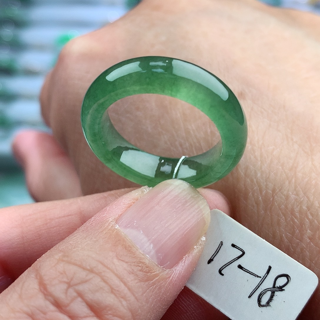 未镶嵌戒指翡翠17-18号