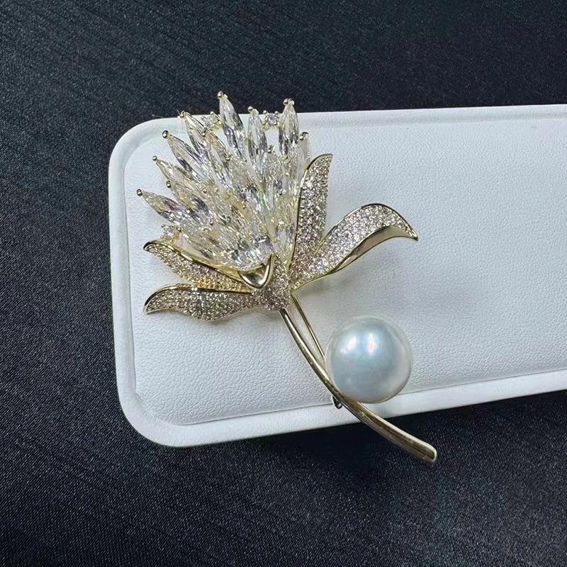 铜合金胸针 【米拉推荐】ML57-新品花朵麦穗胸针