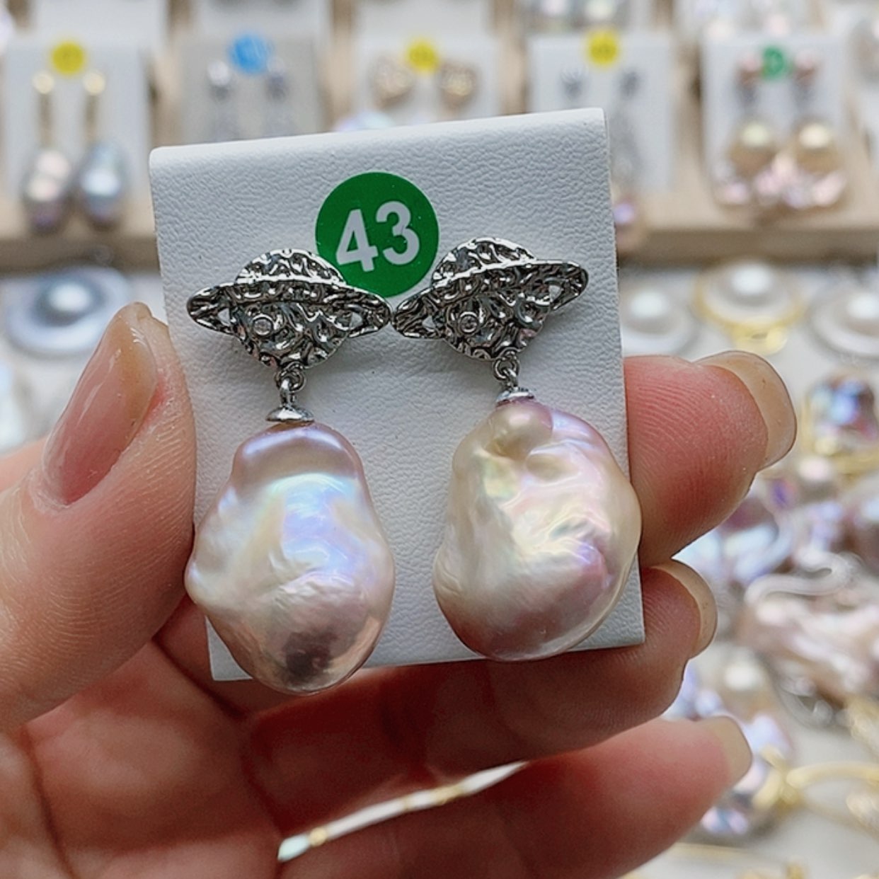 【闪购商品】淡水珍珠耳饰银S925镶嵌