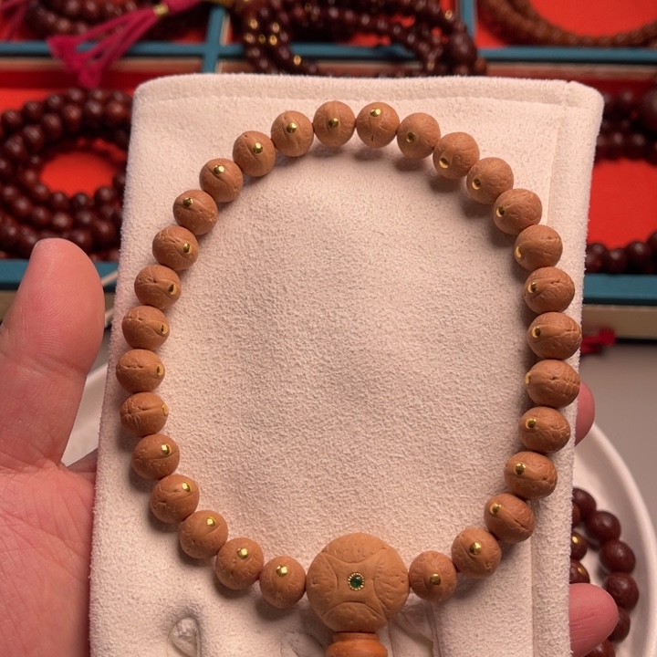 凤眼菩提手串10实心金顶手持