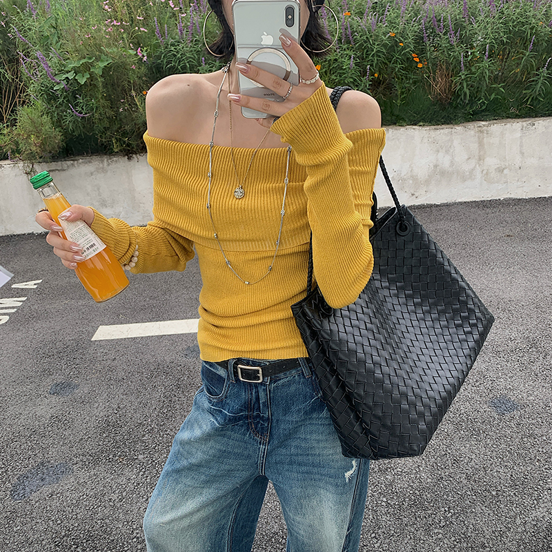 十三粥私服 肩线叙事 绵羊毛简约高级感上衣女秋时尚百搭柔软舒适