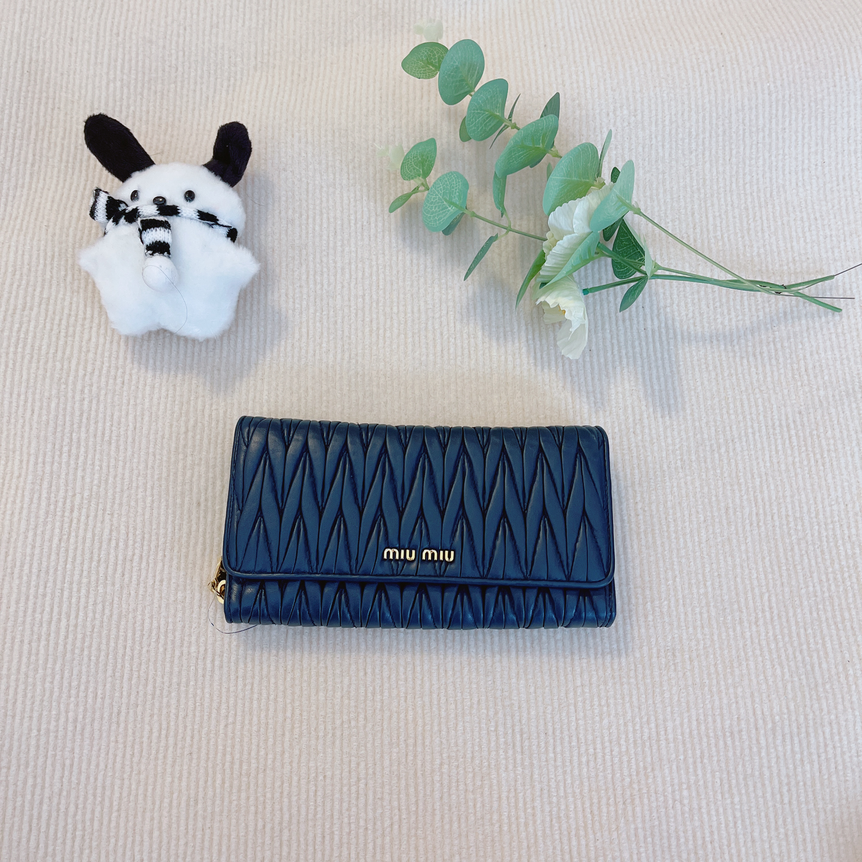 95新 MIU MIU/缪缪 95新miumiu蓝金长款钱包68808379