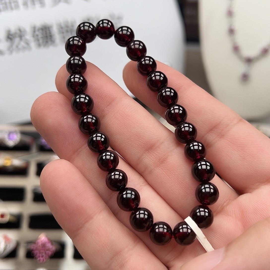 手链石榴石银S925镶嵌