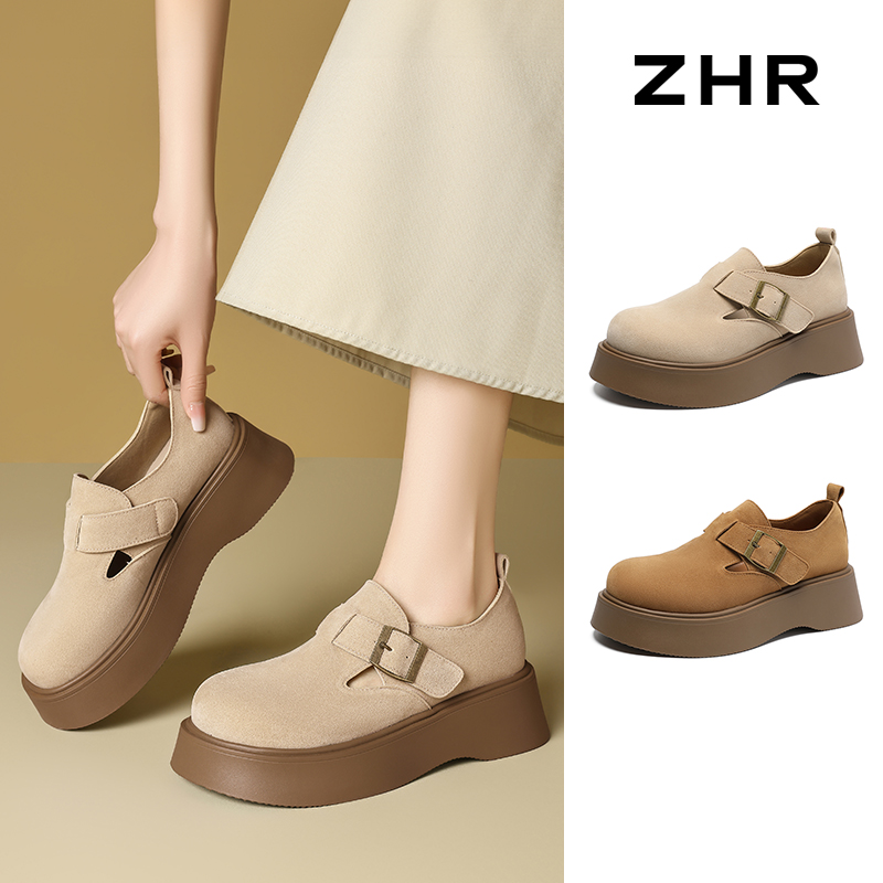 【新东方】ZHR则则5cm厚底慵懒风勃肯鞋2025新款复古百搭女鞋AB67F