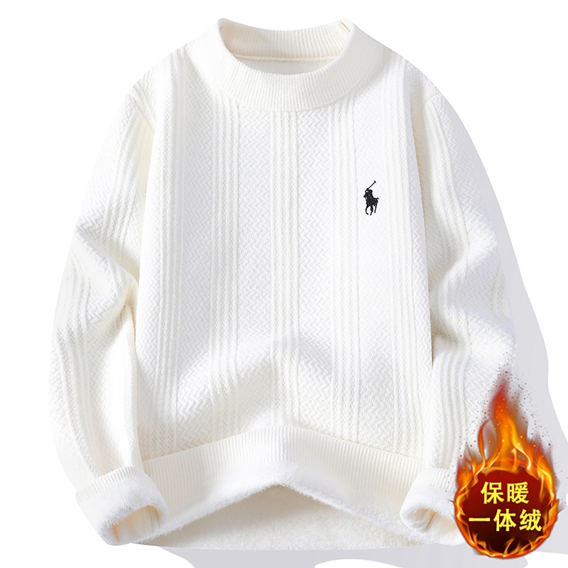 【高品质 毛衣】秋冬潮男雪尼绒针织休闲毛衣男半高领保暖加厚8225