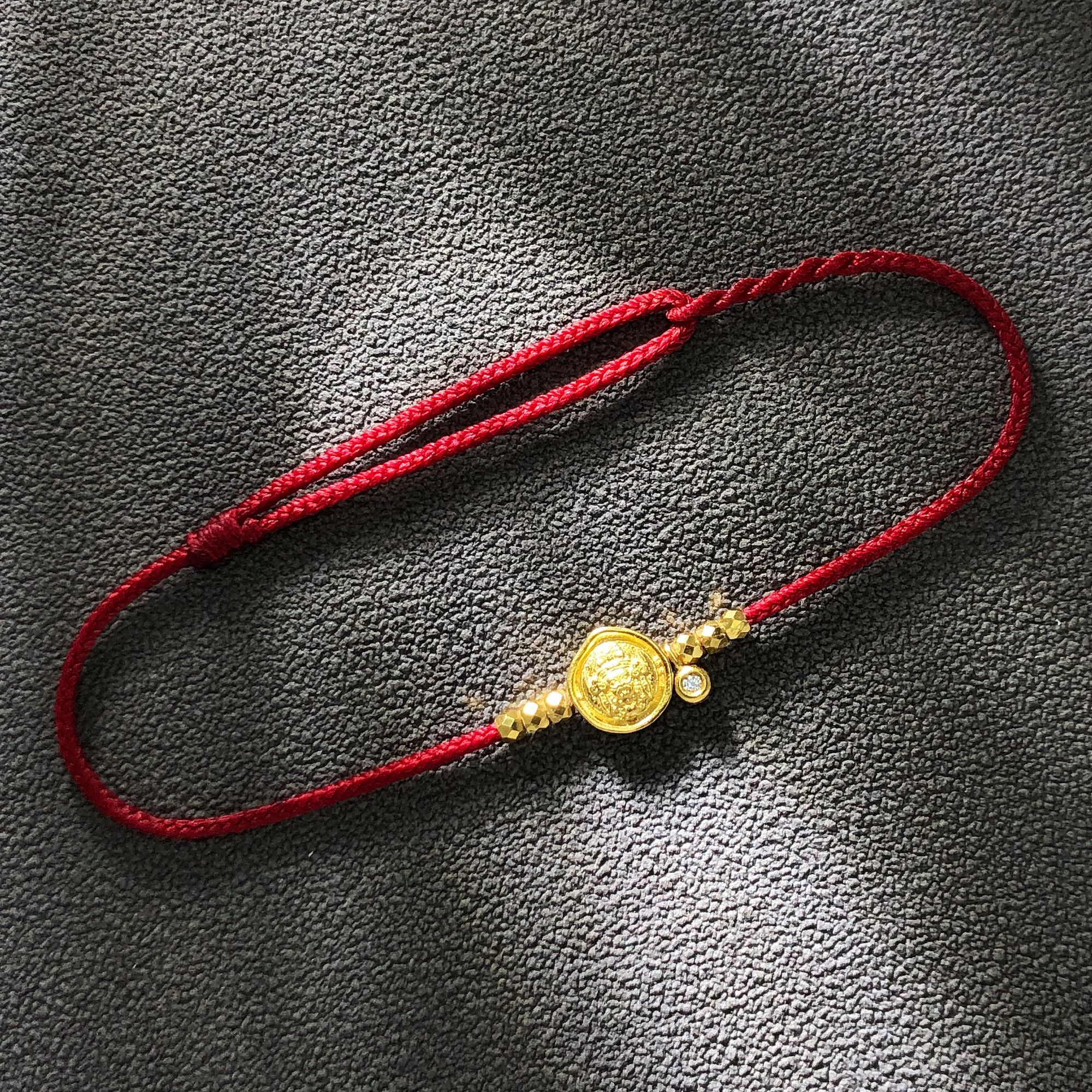 【举石臻选】TA12-943-612足金钻石手绳（一件/约7*1.5mm）H