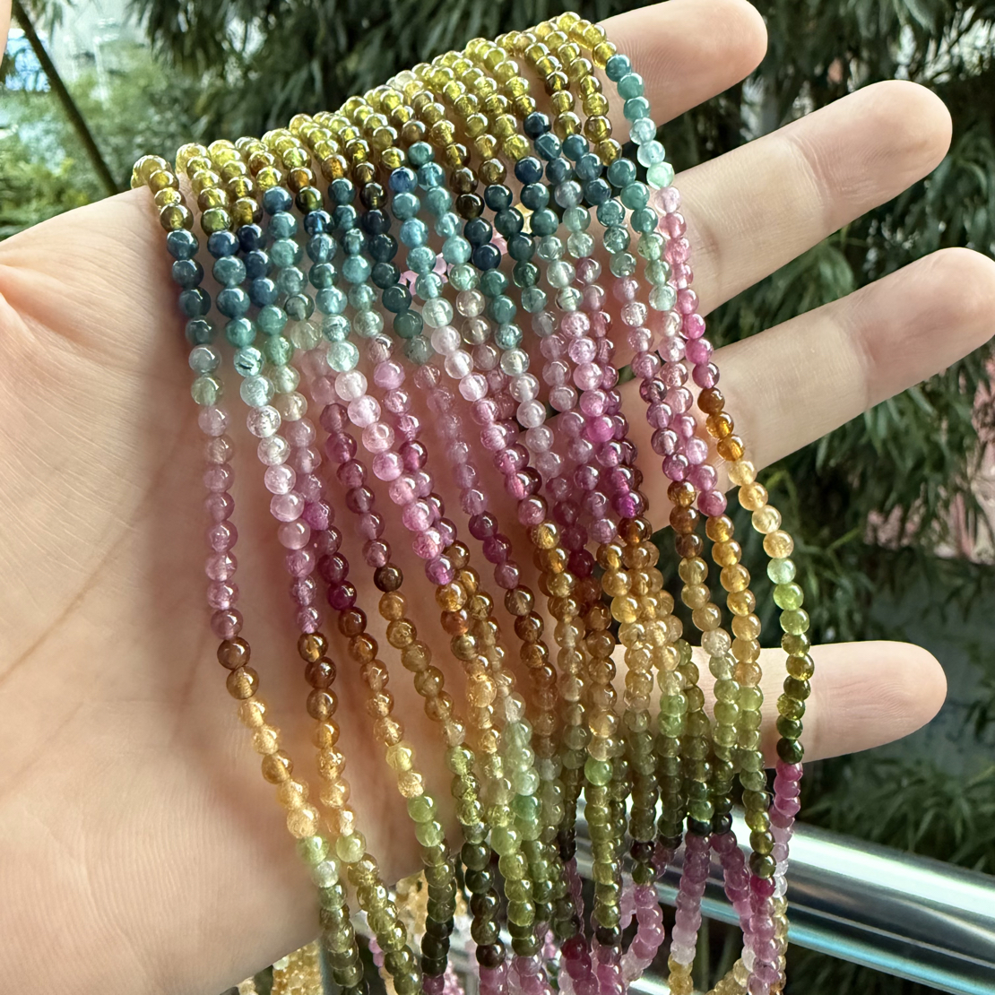 3.5mm糖果碧玺三圈高冰透多圈时尚百搭彩色